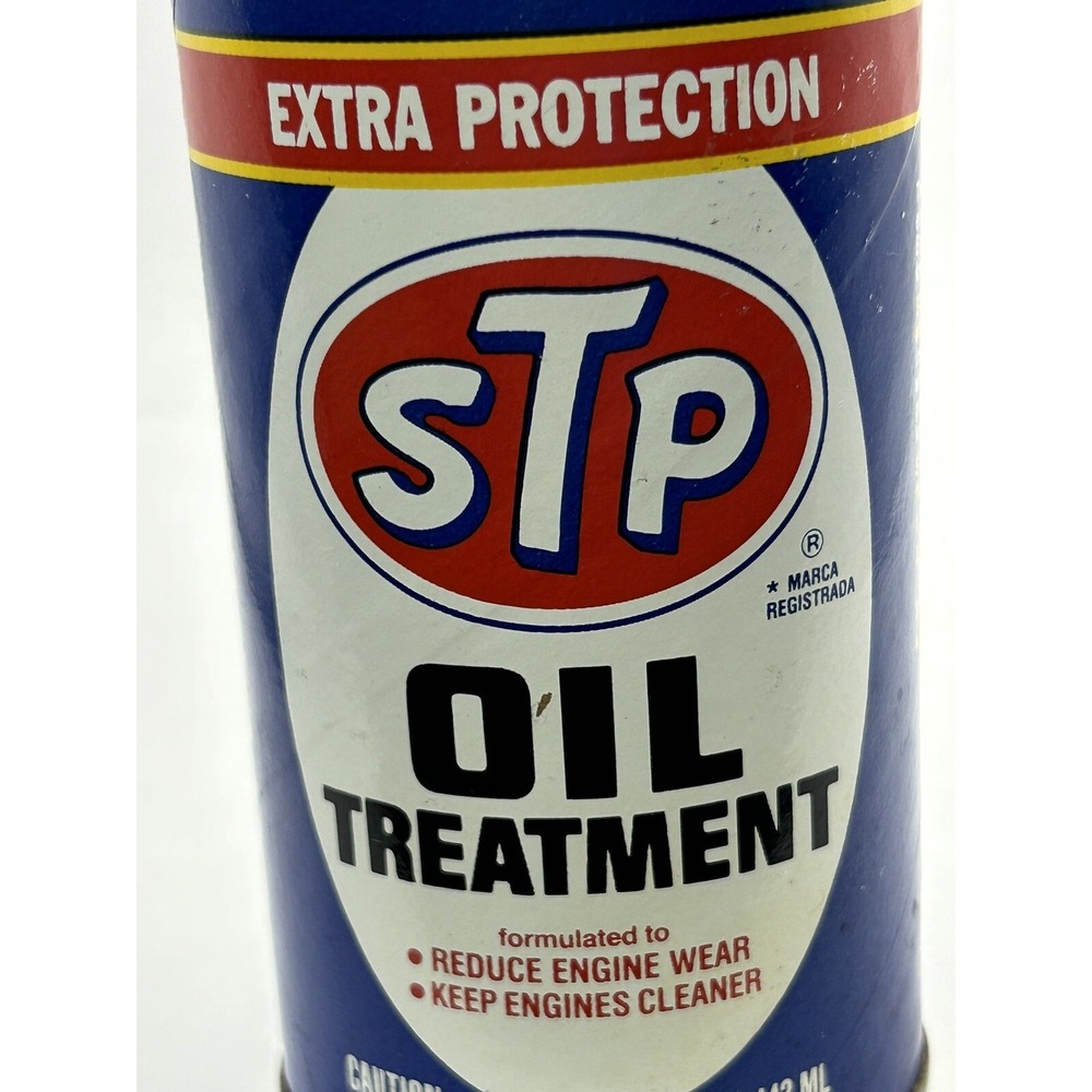 Vintage NOS STP Oil Treatment Can 15 Oz. Unopened Extra Protection Man Cave